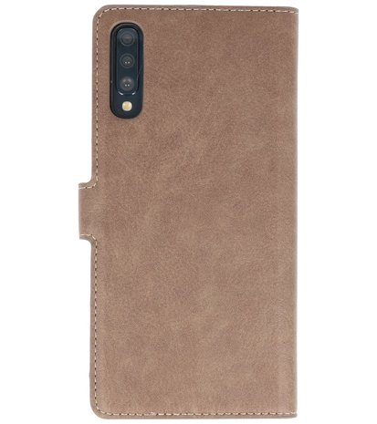 Luxe Portemonnee Hoesje voor Samsung Galaxy A70 Grijs