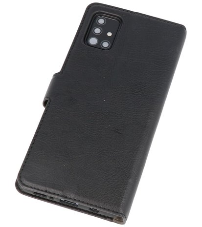 Luxe Portemonnee Hoesje voor Samsung Galaxy A51 Zwart