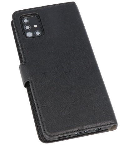Luxe Portemonnee Hoesje voor Samsung Galaxy A51 Zwart
