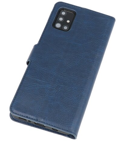 Luxe Portemonnee Hoesje voor Samsung Galaxy A51 Navy