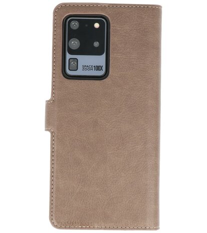 Luxe Portemonnee Hoesje voor Samsung Galaxy S20 Ultra Grijs