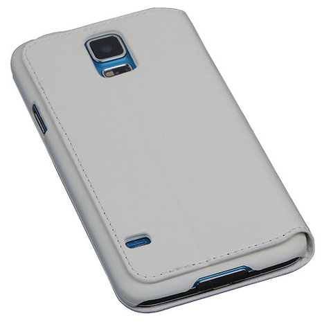Bestcases Wit Map Case Book Cover Hoesje Samsung Galaxy S5