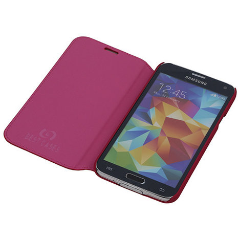 Bestcases Fuchsia Map Case Book Cover Hoesje Samsung Galaxy S5 