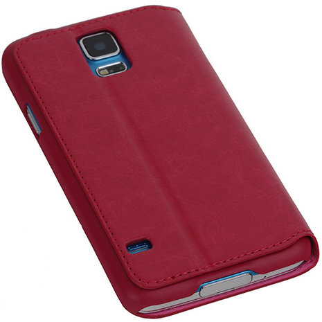 Bestcases Fuchsia Map Case Book Cover Hoesje Samsung Galaxy S5 