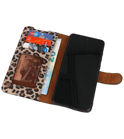 Bestcases Luipaard 2 in 1 Leer Bookstyle Hoesje voor Samsung Galaxy S20 Plus