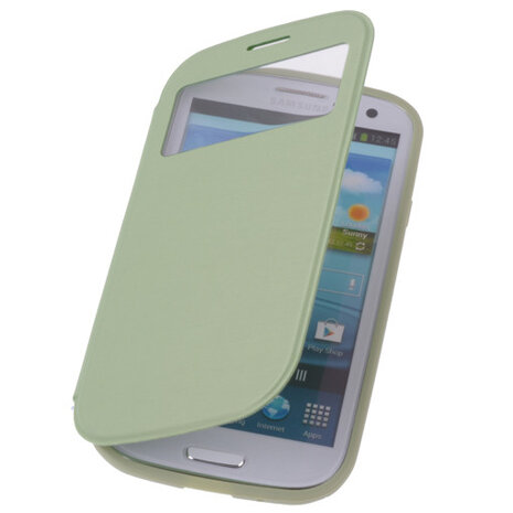 View Cover Groen Samsung Galaxy S3 Stand Case TPU Book-style