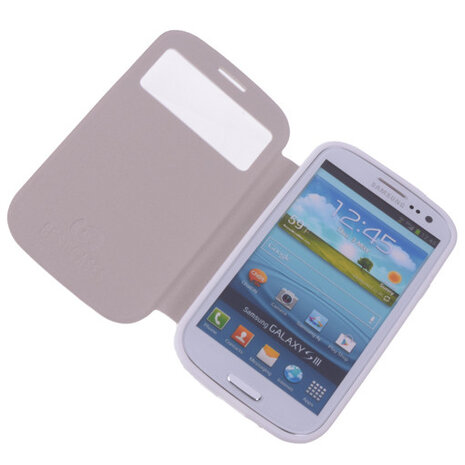 View Cover Wit Samsung Galaxy S3 Stand Case TPU Book-style