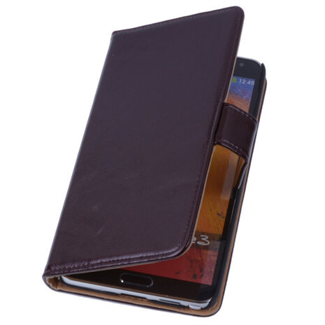 PU Leder Mocca Hoesje Samsung Galaxy Note 3 Book/Wallet Case/Cover