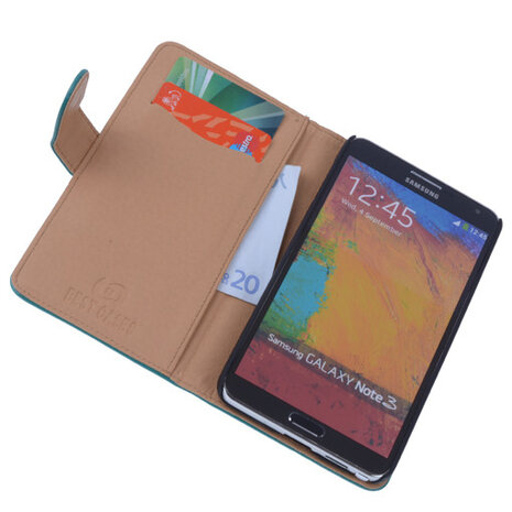 PU Leder Groen Hoesje Samsung Galaxy Note 3 Book/Wallet Case/Cover 