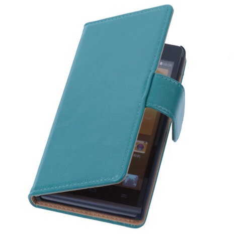 PU Leder Hoesje Huawei Ascend G6 Book/Wallet Case/Cover Groen 