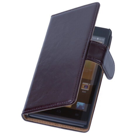 PU Leder Hoesje Huawei Ascend G6 Book/Wallet Case/Cover Mocca 