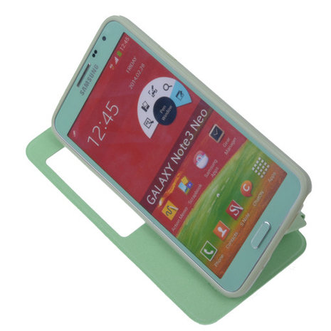 View Cover Groen Samsung Galaxy Note 3 Neo Stand Case TPU Book-style