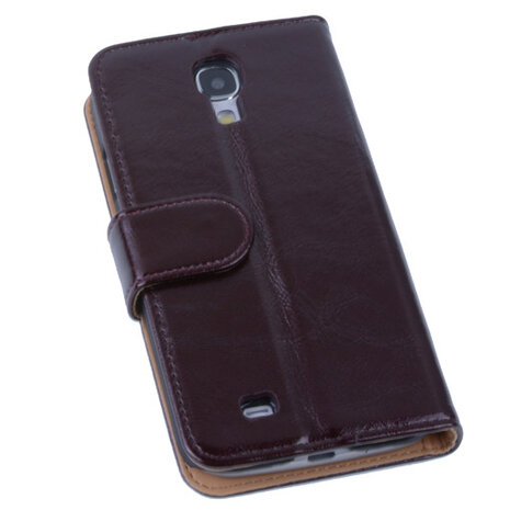 PU Leder Mocca Hoesje Samsung Galaxy S4 Book/Wallet Case/Cover
