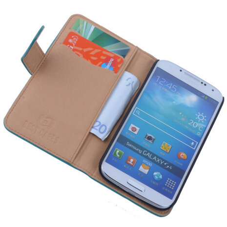 PU Leder Groen Hoesje Samsung Galaxy S4 Book/Wallet Case/Cover