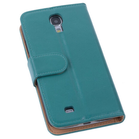 PU Leder Groen Hoesje Samsung Galaxy S4 Book/Wallet Case/Cover