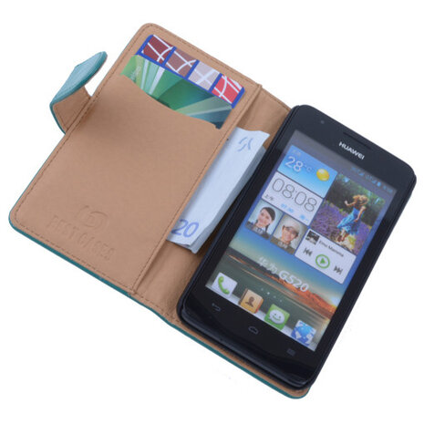 PU Leder Groen Hoesje Huawei Ascend Y530 Book/Wallet Case/Cover 