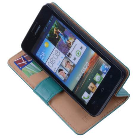 PU Leder Groen Hoesje Huawei Ascend Y530 Book/Wallet Case/Cover 