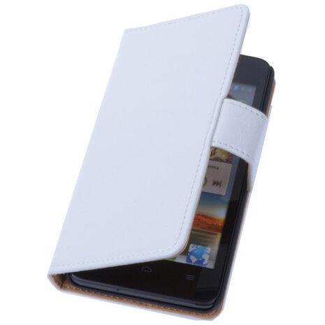 PU Leder Wit Hoesje Huawei Ascend Y530 Book/Wallet Case/Cover 