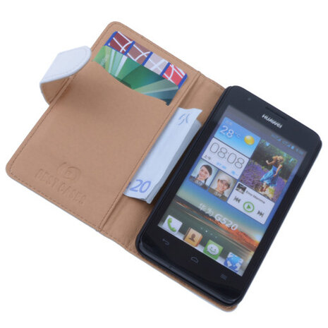 PU Leder Wit Hoesje Huawei Ascend Y530 Book/Wallet Case/Cover 