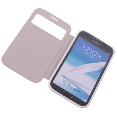 View Cover Wit Samsung Galaxy Note 2 Stand Case TPU Book-style
