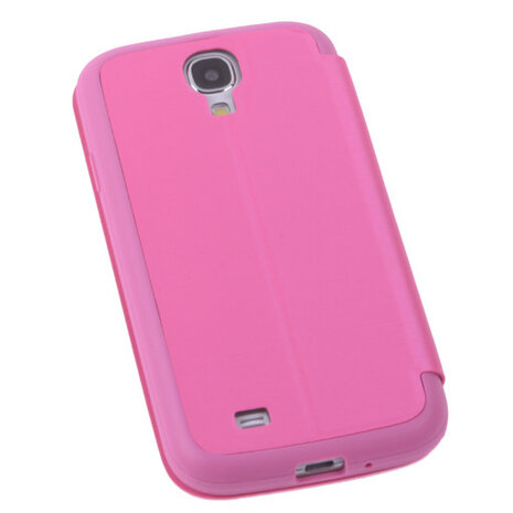 View Cover Pink Samsung Galaxy S4 Stand Case TPU Book-style
