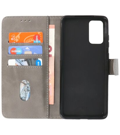 Booktype Wallet Cases voor de Samsung Galaxy S20 Plus Grijs
