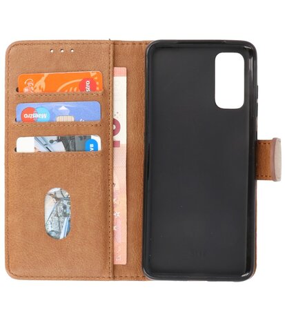 Booktype Wallet Cases voor de Samsung Galaxy S20 Bruin