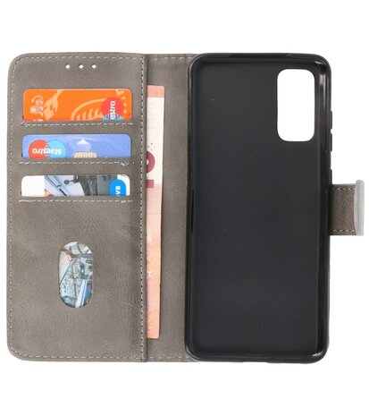 Booktype Wallet Cases voor de Samsung Galaxy S20 Grijs