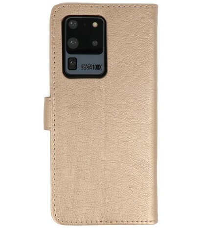 Booktype Wallet Cases voor de Samsung Galaxy S20 Ultra Goud