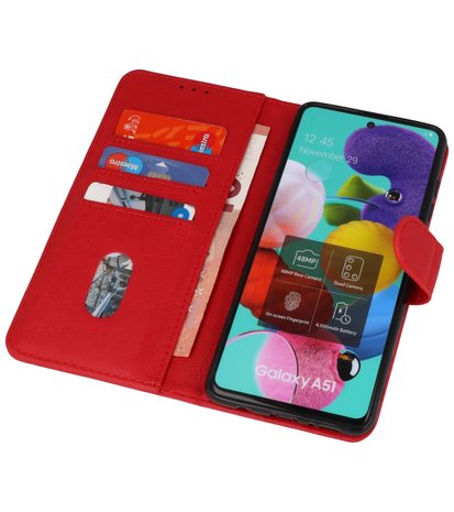 Booktype Wallet Cases voor de Samsung Galaxy A51 Rood