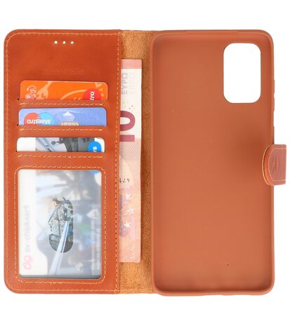 Rico Vitello Echt Lederen Book Case Hoesje Samsung Galaxy S20 Plus - Bruin