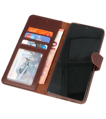 Rico Vitello Echt Lederen Book Case Hoesje Samsung Galaxy S20 Plus - Mocca