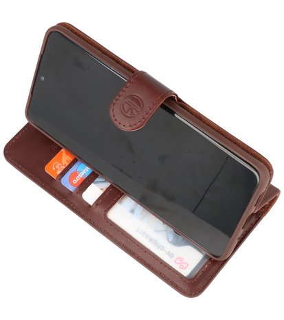 Rico Vitello Echt Lederen Book Case Hoesje Samsung Galaxy S20 Plus - Mocca