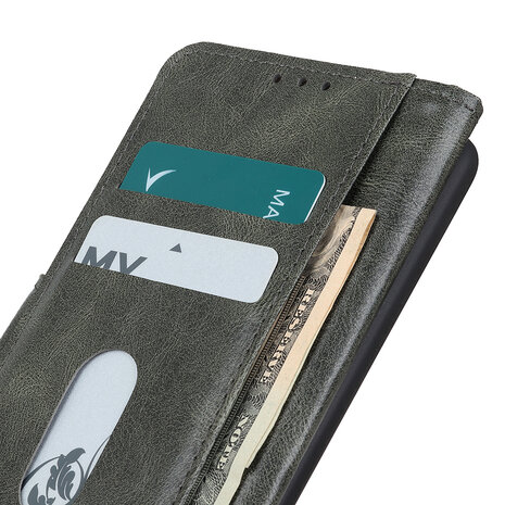 Bestcases Booktype Telefoonhoesje voor Samsung Galaxy Note 20 - Donker Groen