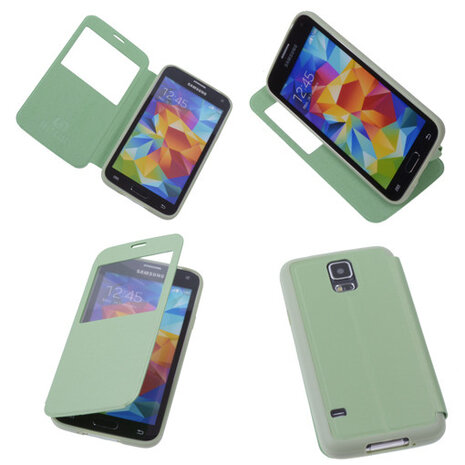 View Cover Groen Samsung Galaxy S5 Stand Case TPU Book-style