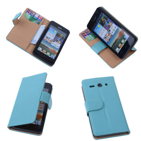 PU Leder Turquoise Hoesje Huawei Ascend Y530 Book/Wallet Case/Cover 