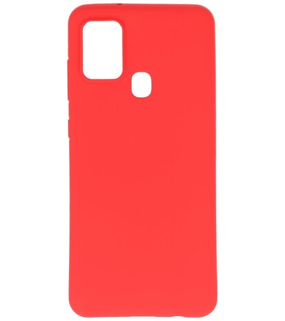 Color Backcover Telefoonhoesje voor Samsung Galaxy A21s - Rood