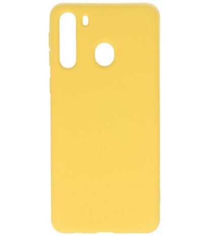 Fashion Backcover Telefoonhoesje voor Samsung Galaxy A21 - Geel