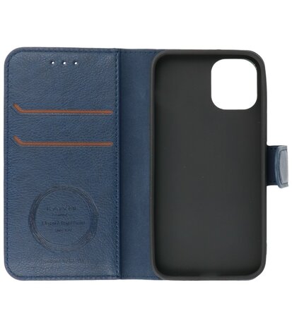 Kaarthouder Portemonnee Book Case Hoesje iPhone 12 mini - Navy