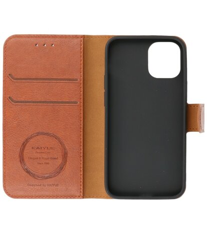 Kaarthouder Portemonnee Book Case Hoesje iPhone 12 mini - Bruin