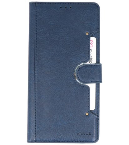 Kaarthouder Portemonnee Book Case Hoesje iPhone 12 - 12 Pro - Navy