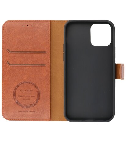 Kaarthouder Portemonnee Book Case Hoesje iPhone 12 Pro Max - Bruin