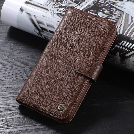 Echt Lederen Wallet Case Telefoonhoesje voor iPhone 11 Pro Max - Bruin