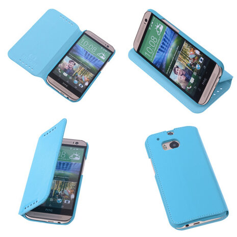 Bestcases Turquoise Map Case Book Cover Hoesje voor HTC One M8