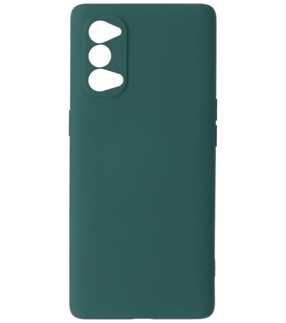 2.0mm Dikke Fashion Telefoonhoesje Backcover - Siliconen Hoesje - Oppo Reno 4 / Reno 4 5G - Army Green