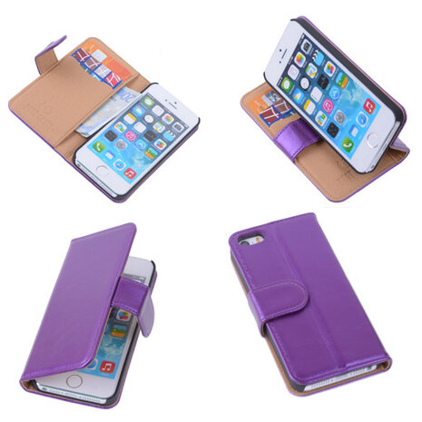 PU Leder Lila iPhone 5c Book/Wallet Case/Cover