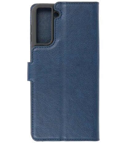 Book Case Pasjeshouder Telefoonhoesje voor Samsung Galaxy S21 Navy