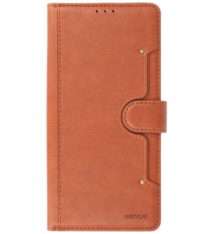 Book Case Pasjeshouder Telefoonhoesje voor Samsung Galaxy S21 Bruin