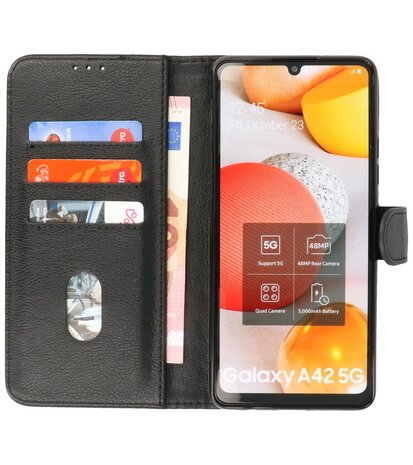 Booktype Wallet Case Telefoonhoesje voor Samsung Galaxy A42 5G - Zwart