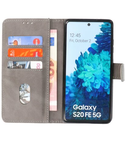 Booktype Wallet Case Telefoonhoesje voor Samsung Galaxy S20 FE - Grijs